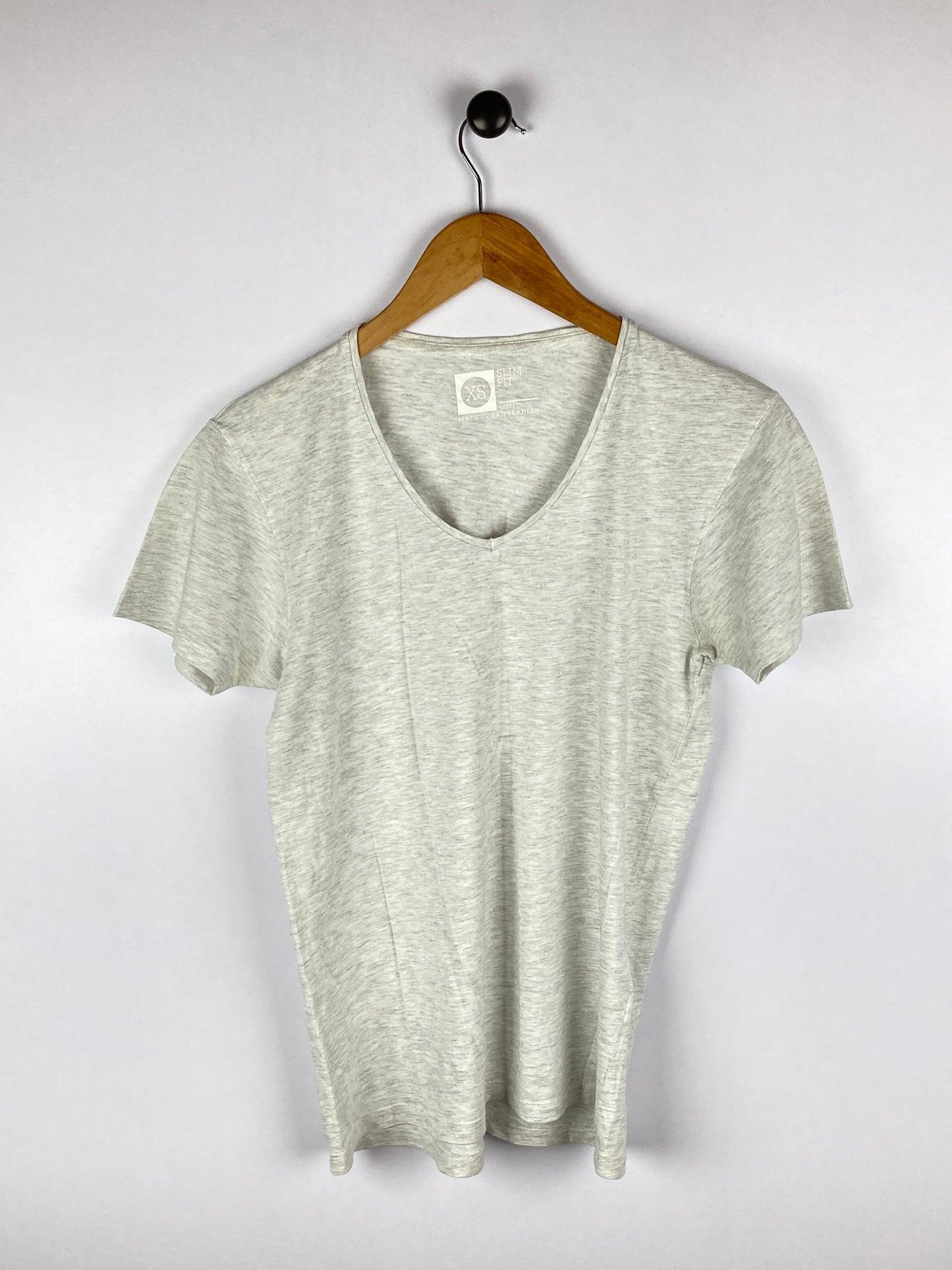 Cedar Wood State Basic Heather Grey | Cotton | V Neck-Tees-Athletic Corner