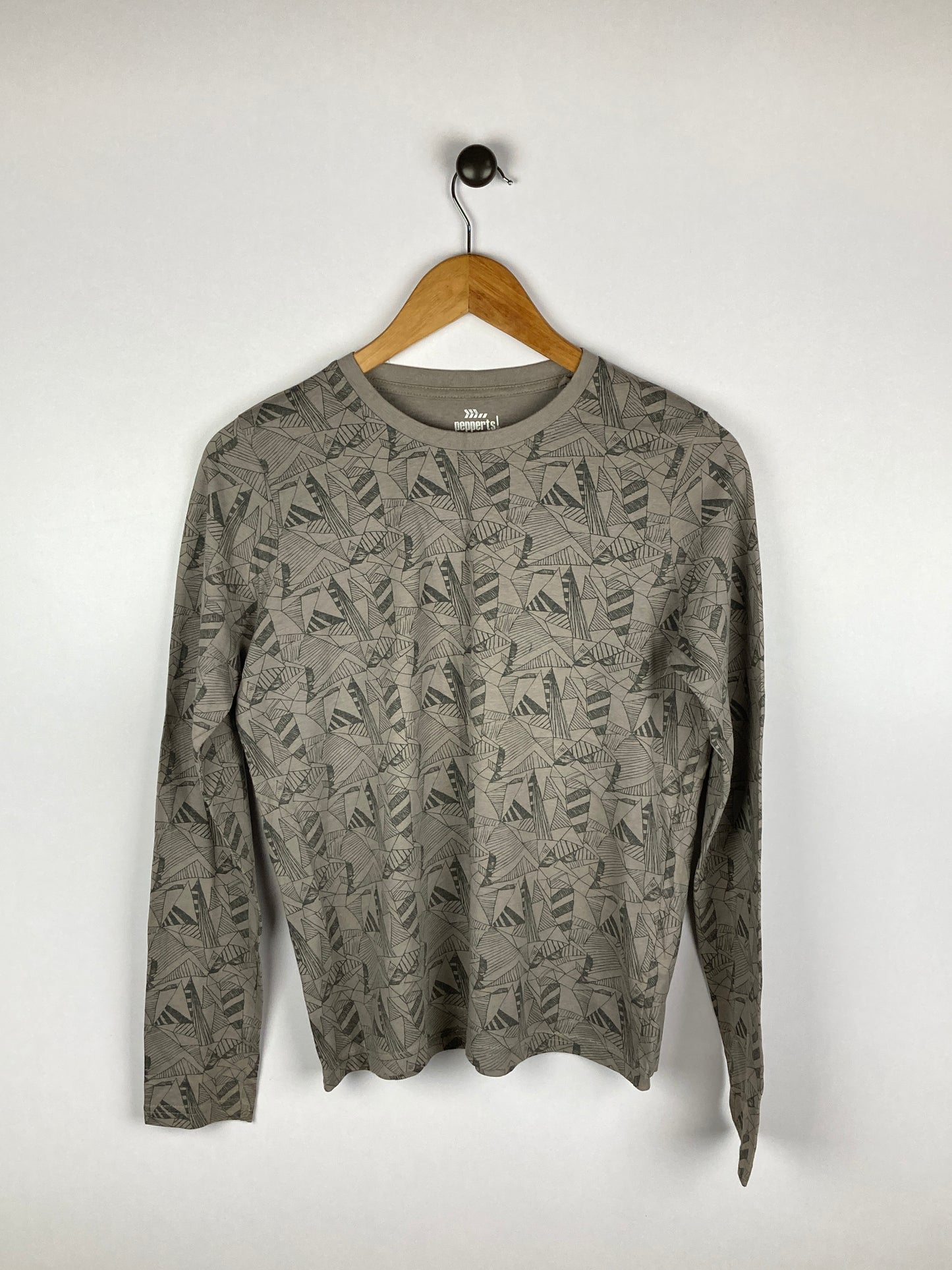 Peppertsl Printed Grey |Cotton| Crew Neck-Tees-Athletic Corner