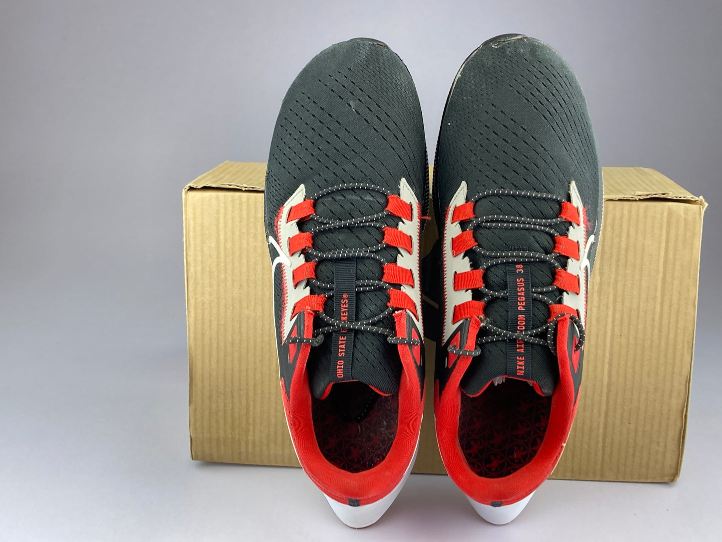 Nike Air Zoom Pegasus 38 Ohio State 'University Red/White/Black/Dark Smoke Grey' DJ0837-001-Running-Athletic Corner