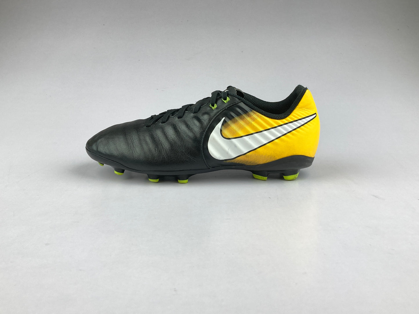 Nike JR Tiempo Ligera IV FG 'Black/Yellow' 897725-008-Footwear-Athletic Corner