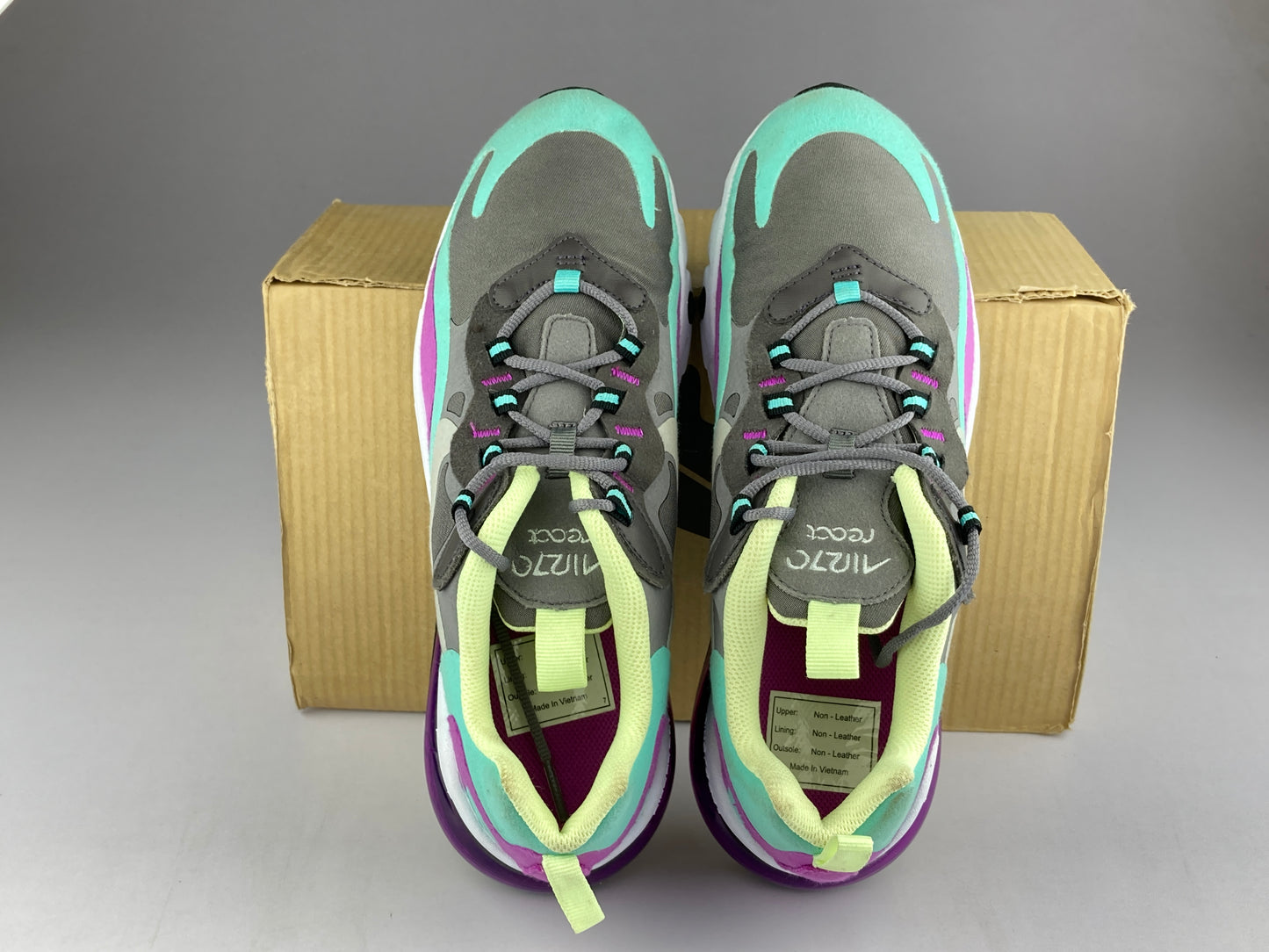 Nike Air Max 270 React 'Gunsmoke Aurora Violet' BQ0103-007-Running-Athletic Corner