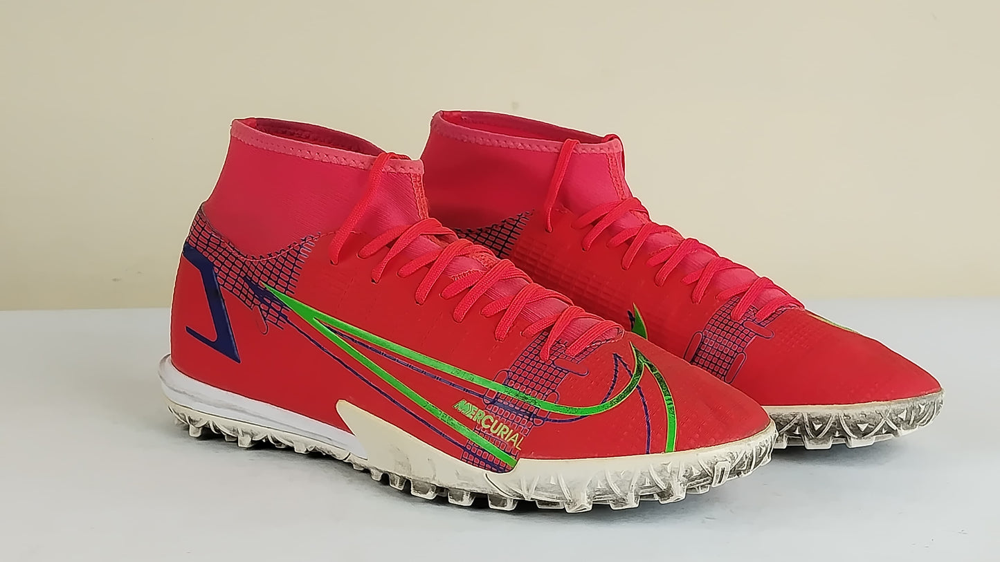 Nike Mercurial Superfly 8 Academy TF Spectrum - Bright Crimson/Metallic Silver
