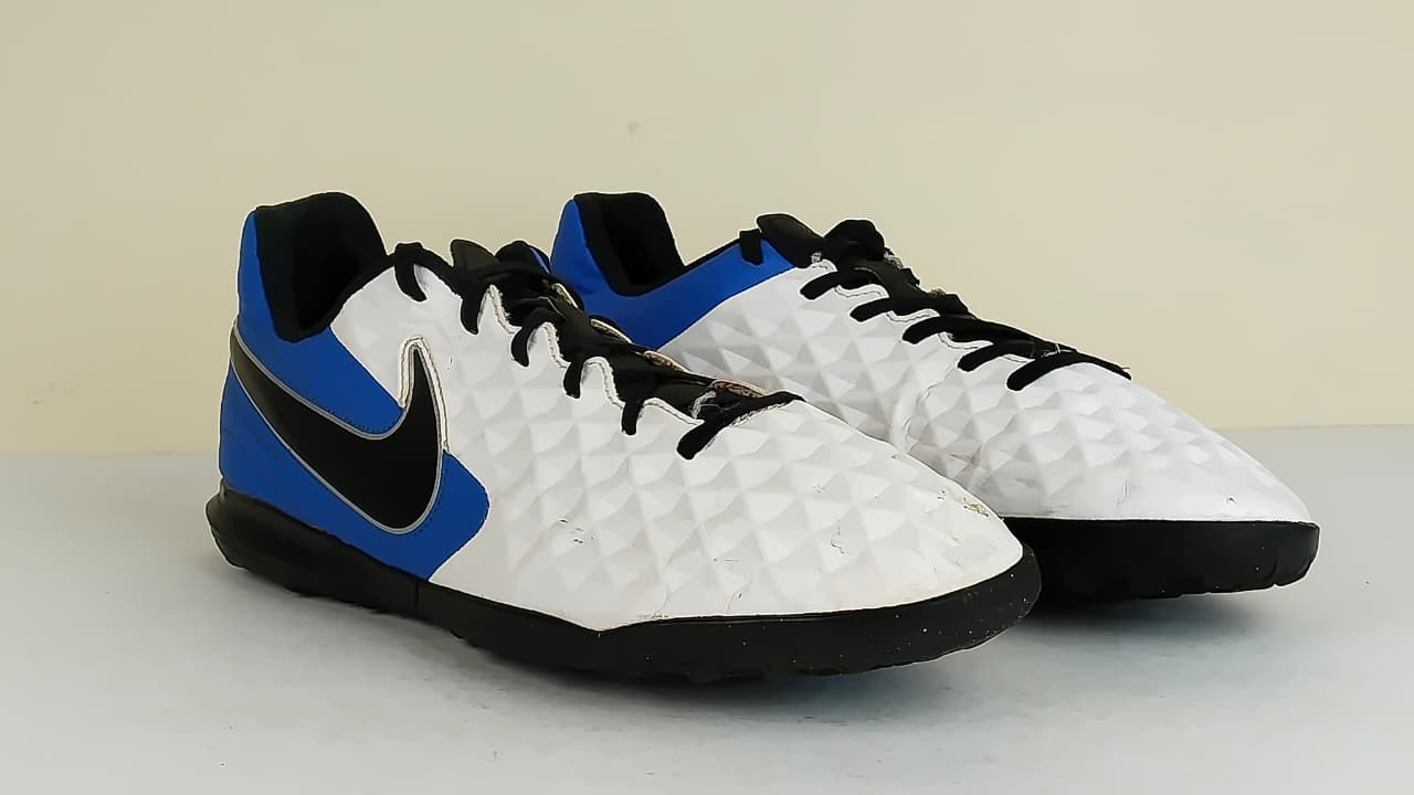 Nike Tiempo Legend 8 Club TF Daybreak - White/Black/Hyper Royal/Metallic Silver