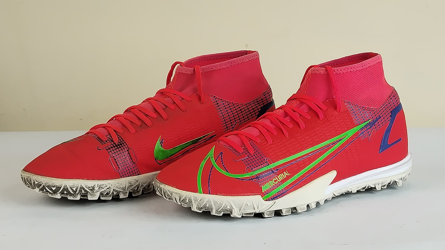 Nike Mercurial Superfly 8 Academy TF Spectrum - Bright Crimson/Metallic Silver