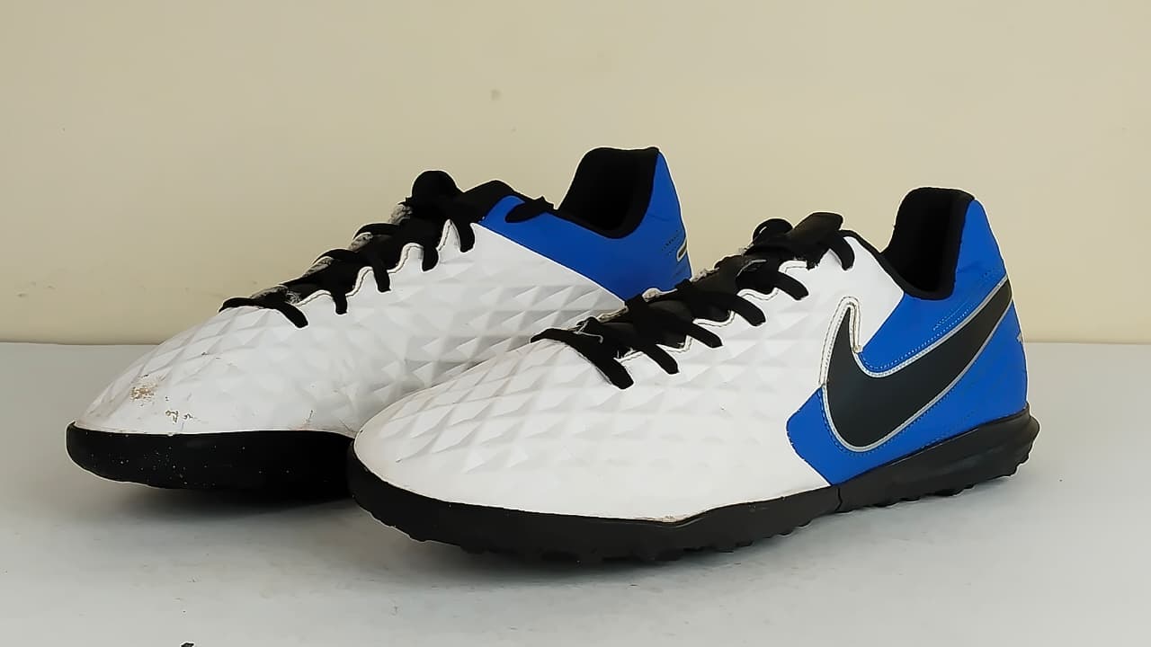 Nike Tiempo Legend 8 Club TF Daybreak - White/Black/Hyper Royal/Metallic Silver