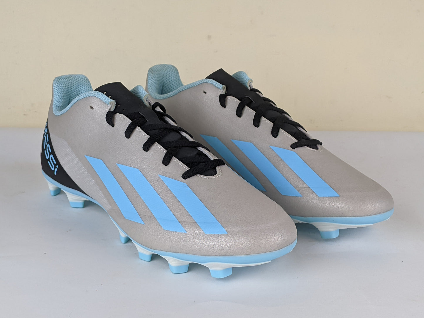 adidas X Crazyfast Messi .4 FxG Infinito - Silver Metallic/Bliss Blue/Core Black (Brand New)