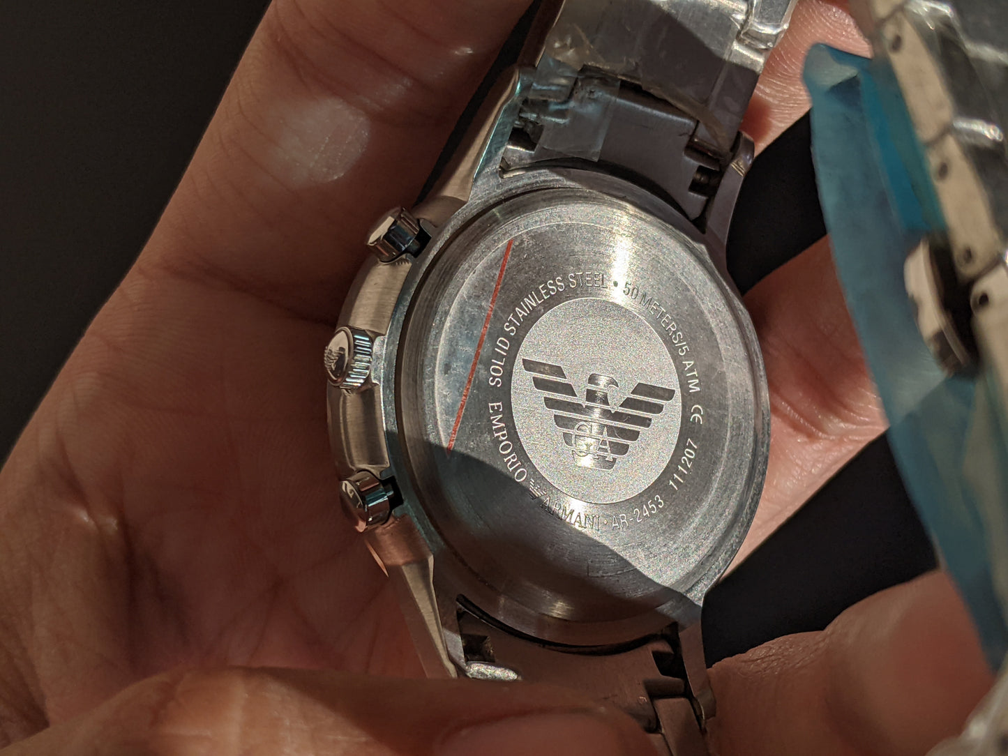 Emporio Armani Classic Silver Stainless Steel Black Dial Chronograph Quartz Gents Watch AR2434