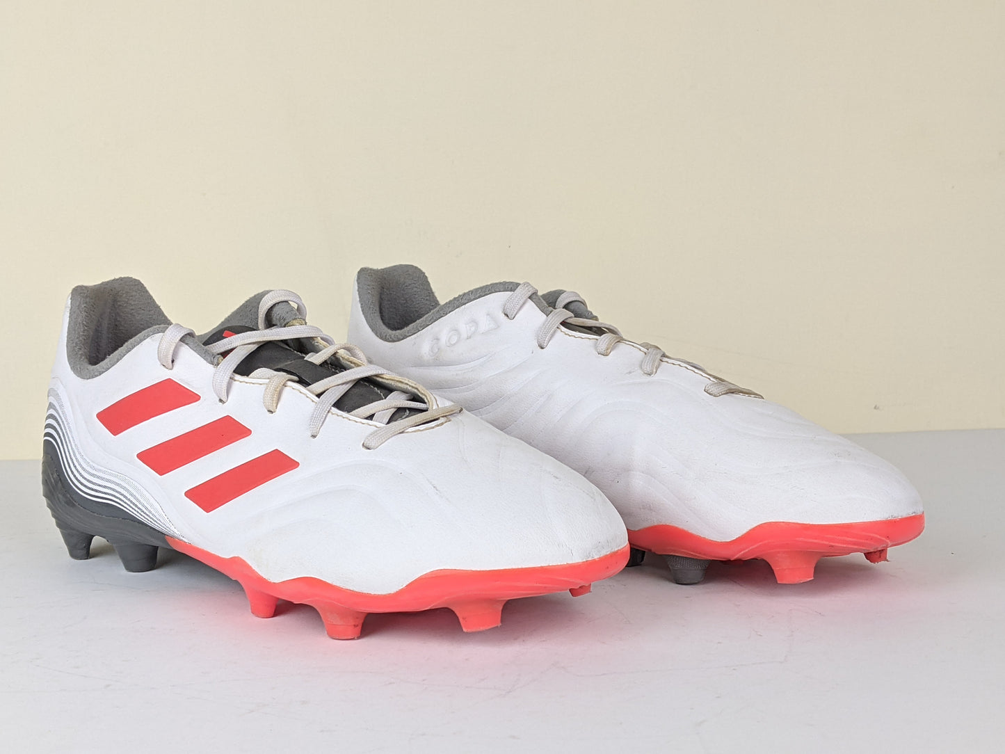 adidas Copa Sense .3 FG WhiteSpark - Footwear White/Solar Red/Iron Metal Kids