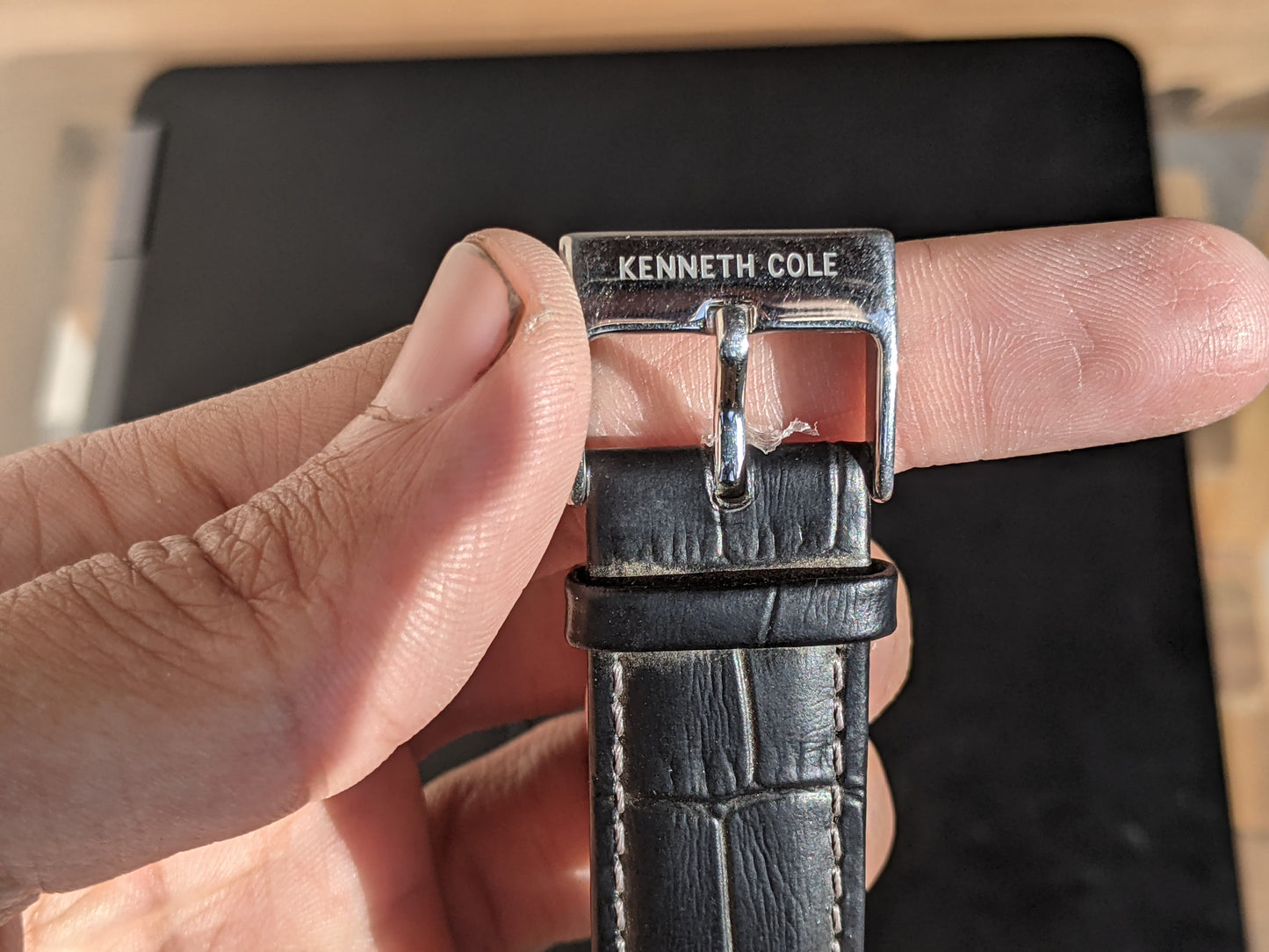 Kenneth Cole New York KC51019020 Dual Time Men's Analog Watch Black Leather