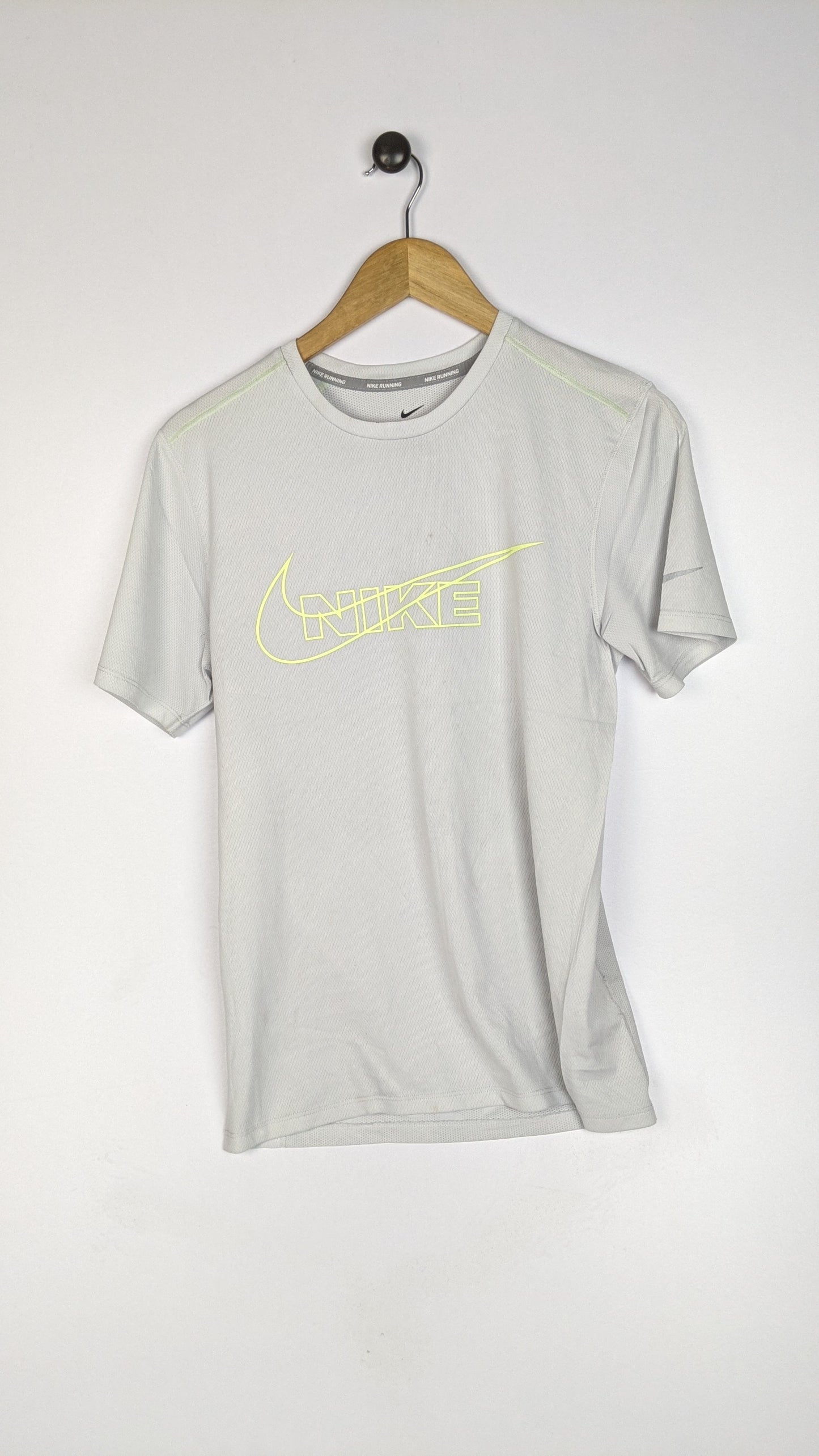 Nike Crew Neck Yellow Logo Grey