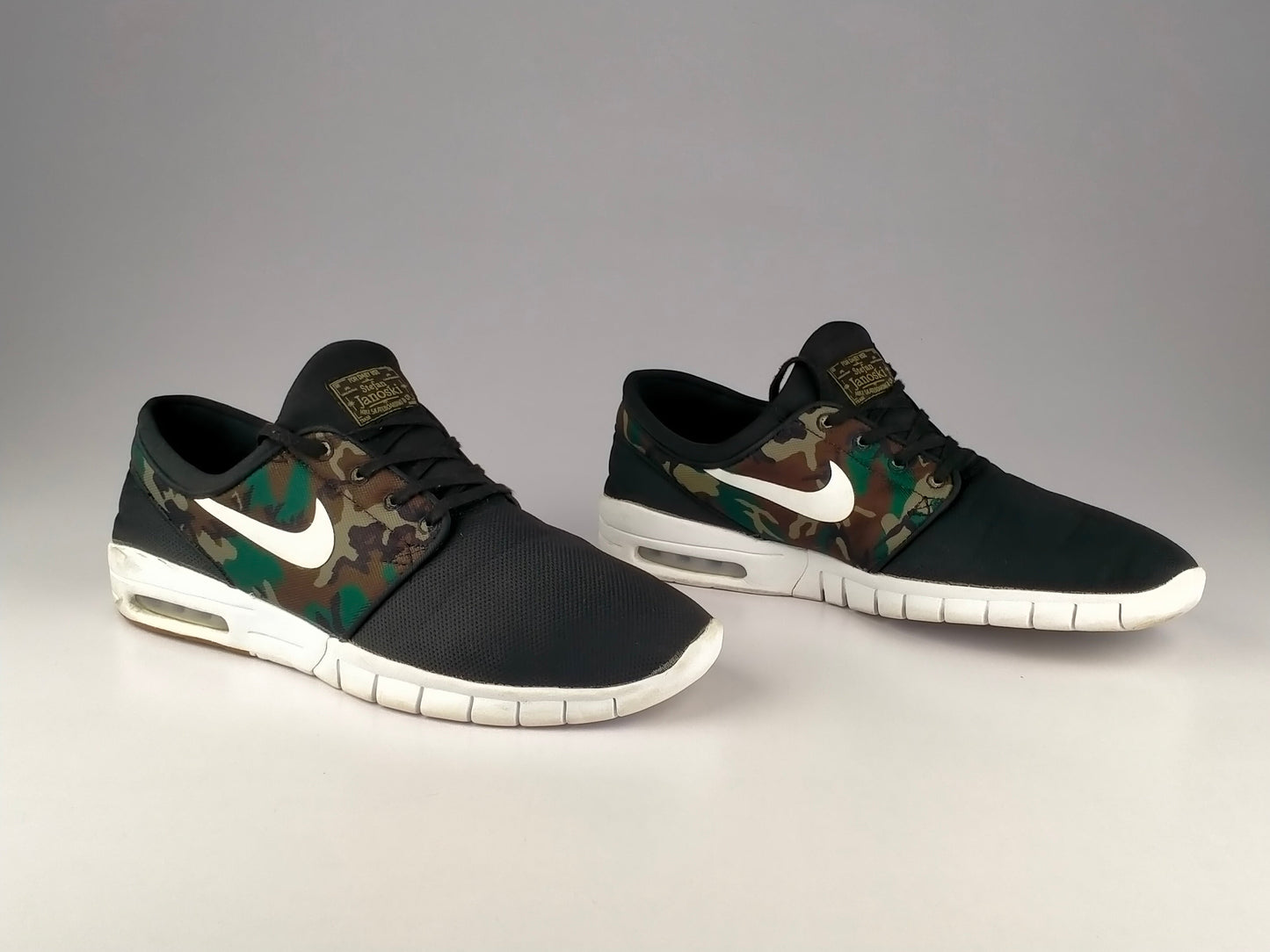 Nike Stefan Janoski Max 'Black/White/Medium Olive'-Sneakers-Athletic Corner