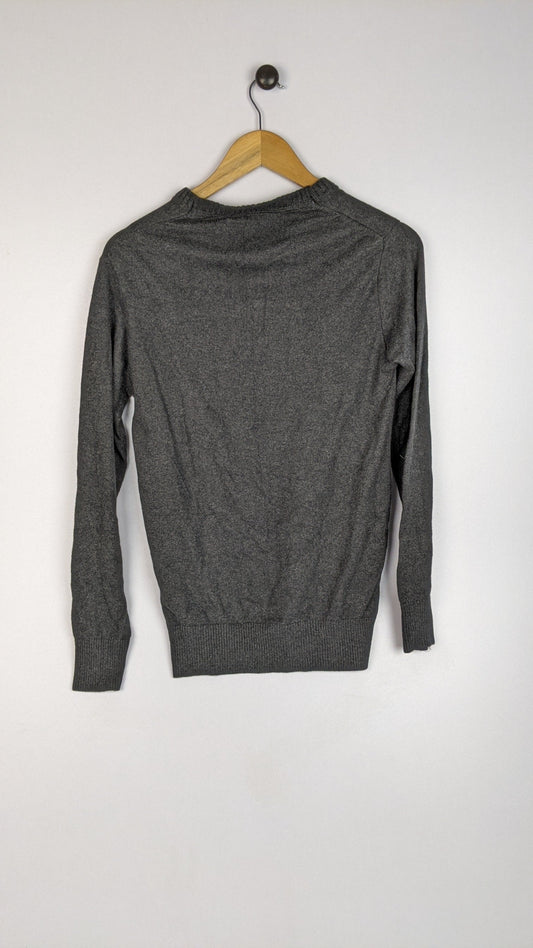 Eddie Bauer Seattle USA Dark Grey V-Neck Sweater
