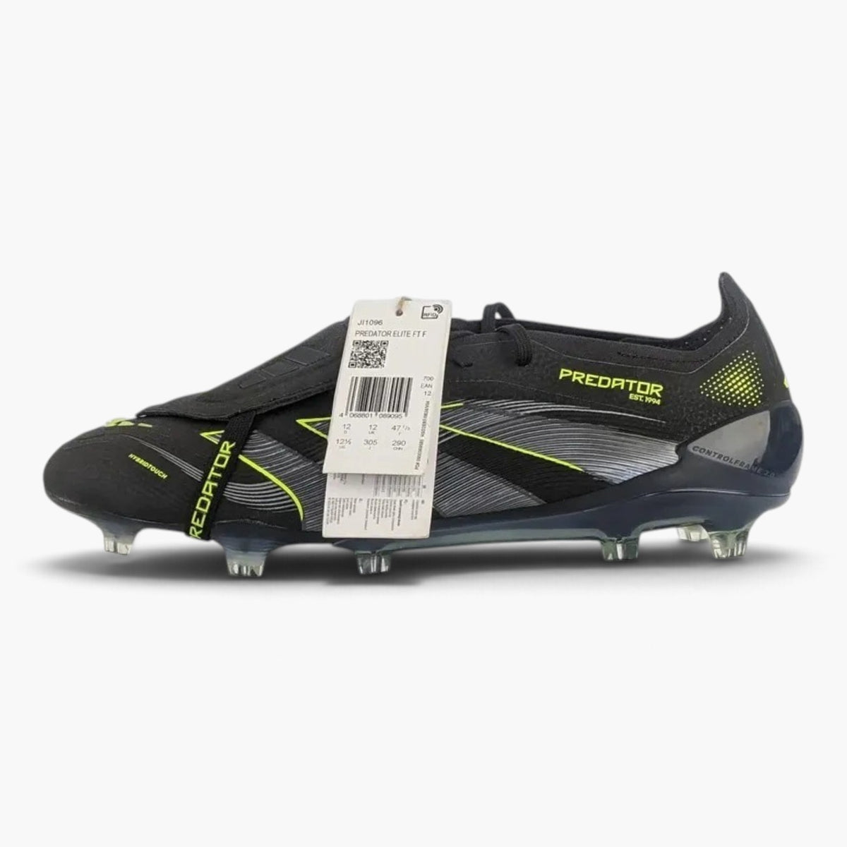 adidas Predator Elite Fold-over Tongue FG Electric Stealth - Core Black/Carbon/Lucid Lemon (Brand New)