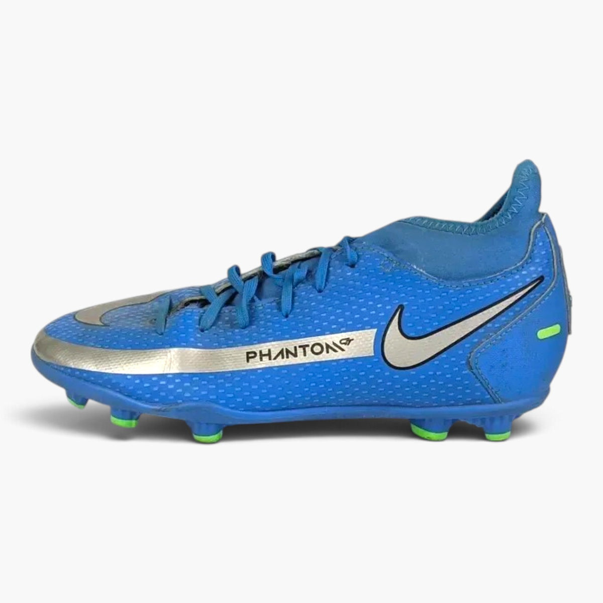 Nike Phantom GT Club DF MG Spectrum - Photo Blue/Metallic Silver/Rage Green Kids
