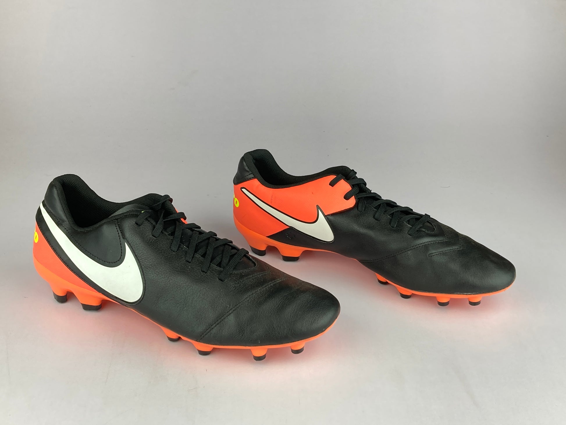 Nike TIEMPO GENIO II LEATHER FG 'Black Orange' 819213-018-Football-Athletic Corner