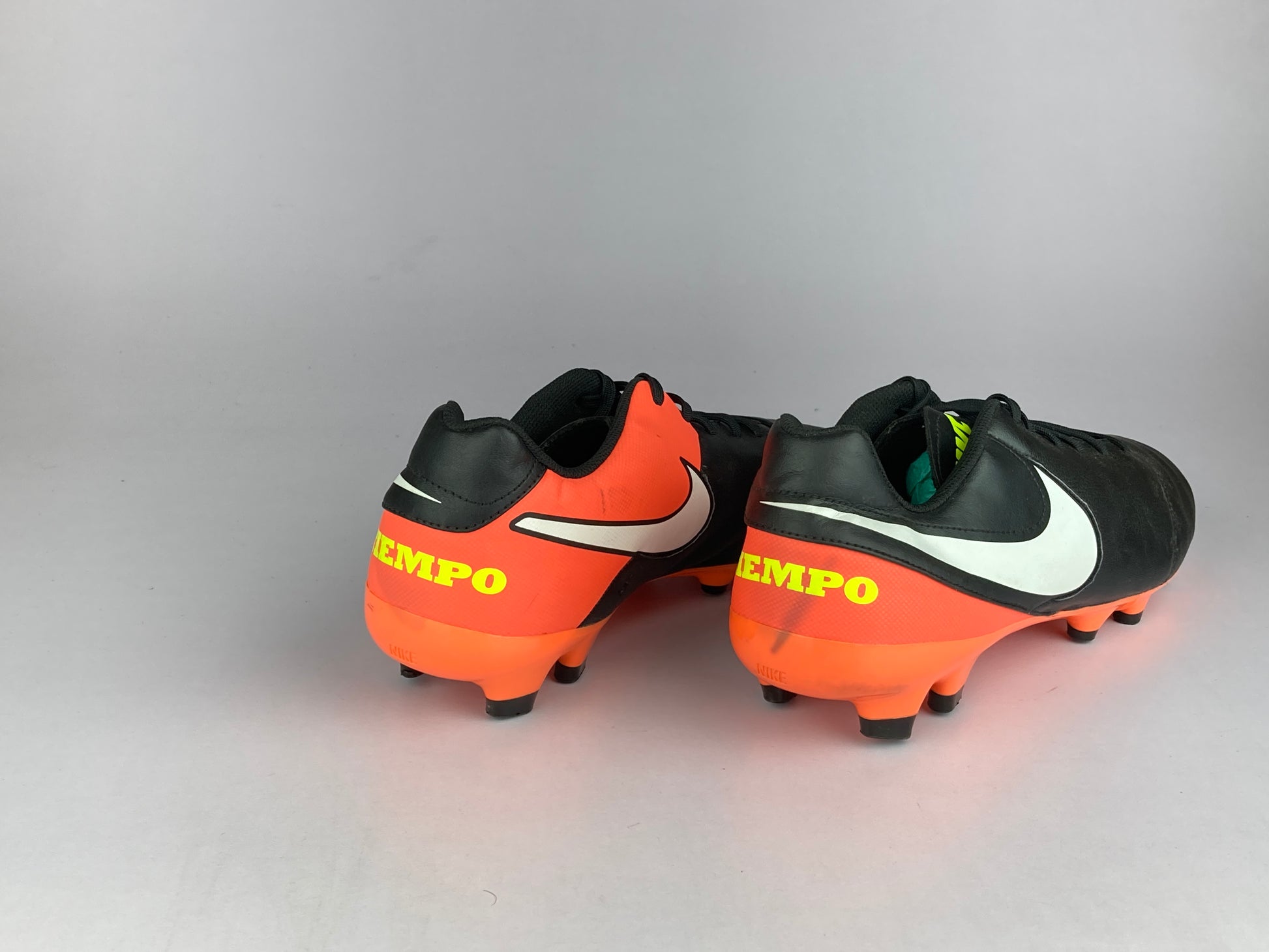 Nike TIEMPO GENIO II LEATHER FG 'Black Orange' 819213-018-Football-Athletic Corner