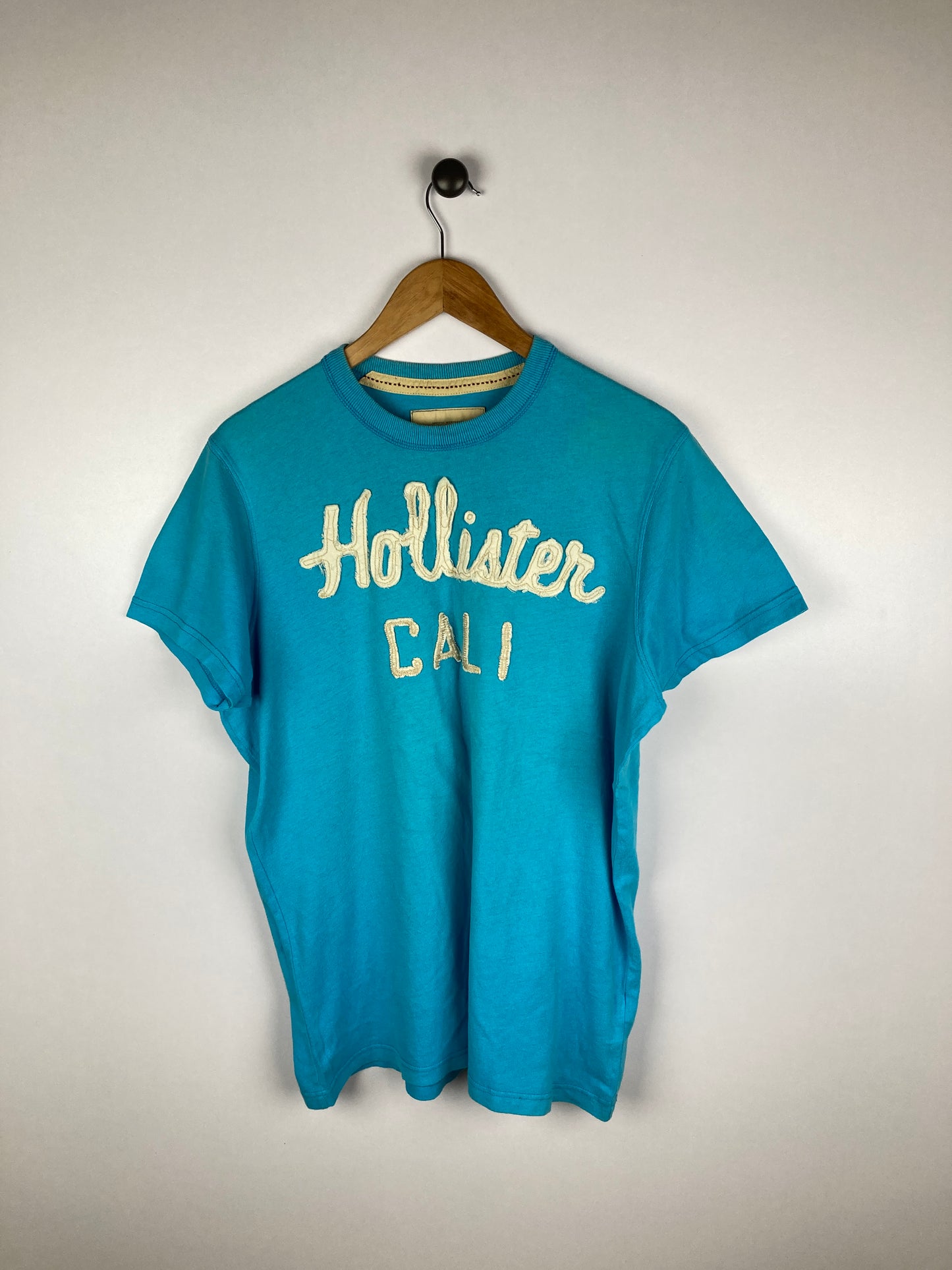 Hollister California Printed Blue |Cotton| Crew Neck-Tees-Athletic Corner