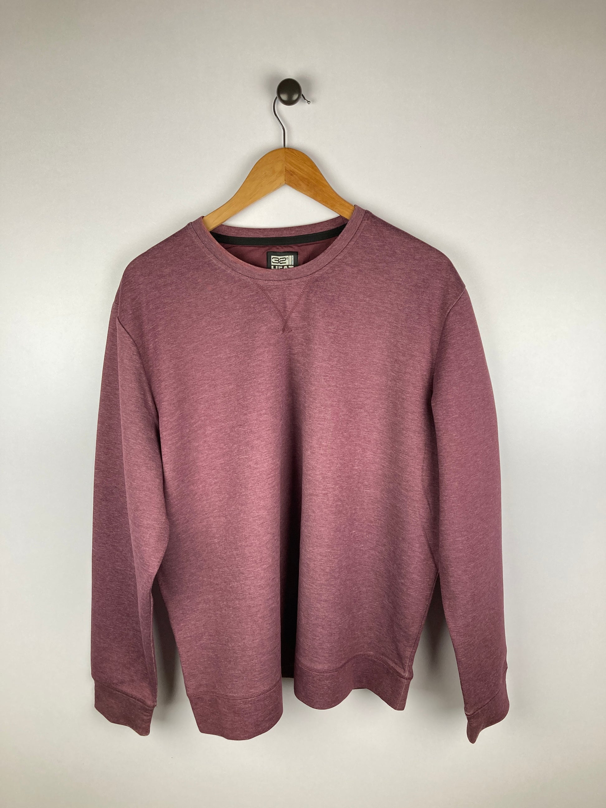 32 Degrees Heat Sweatshirt Maroon |Polyester|Crew Neck-Tees-Athletic Corner