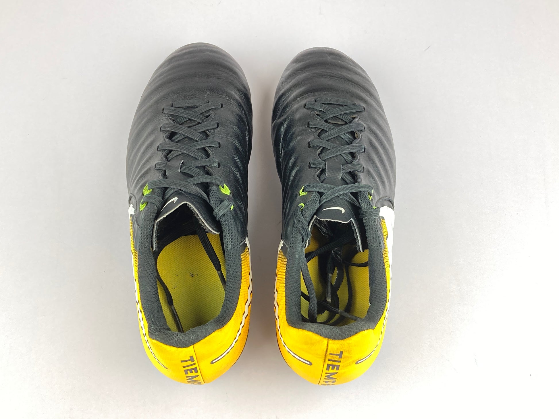 Nike JR Tiempo Ligera IV FG 'Black/Yellow' 897725-008-Footwear-Athletic Corner