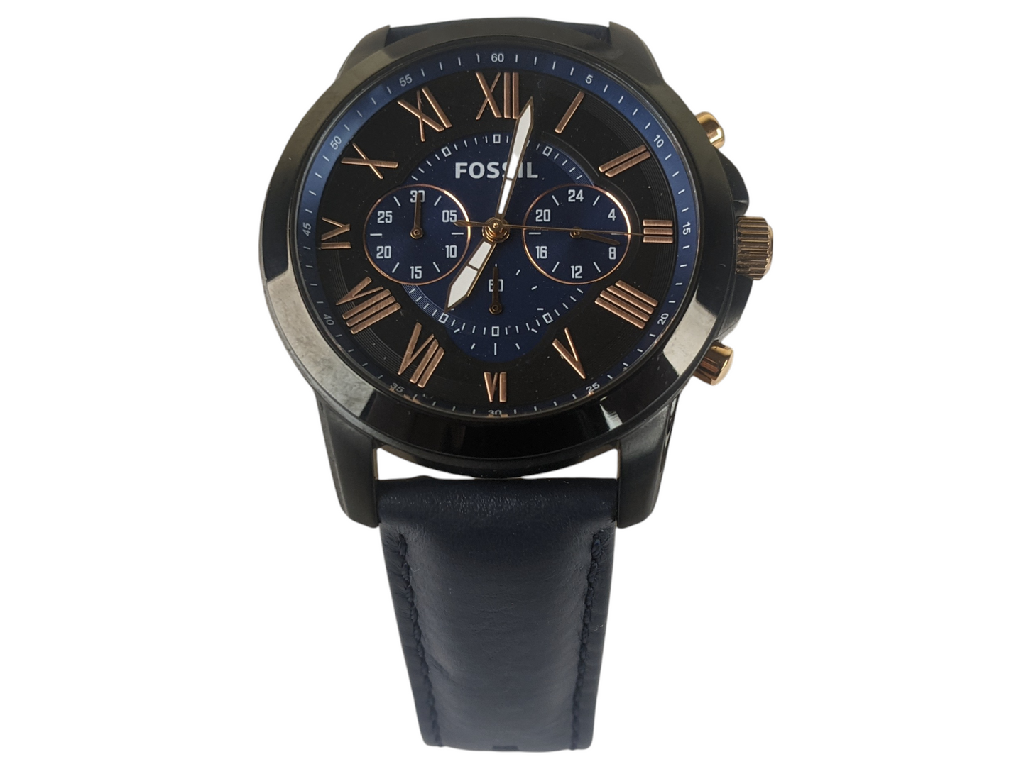 Fossil Grant Chronograph Navy Leather Men's Watch FS5061