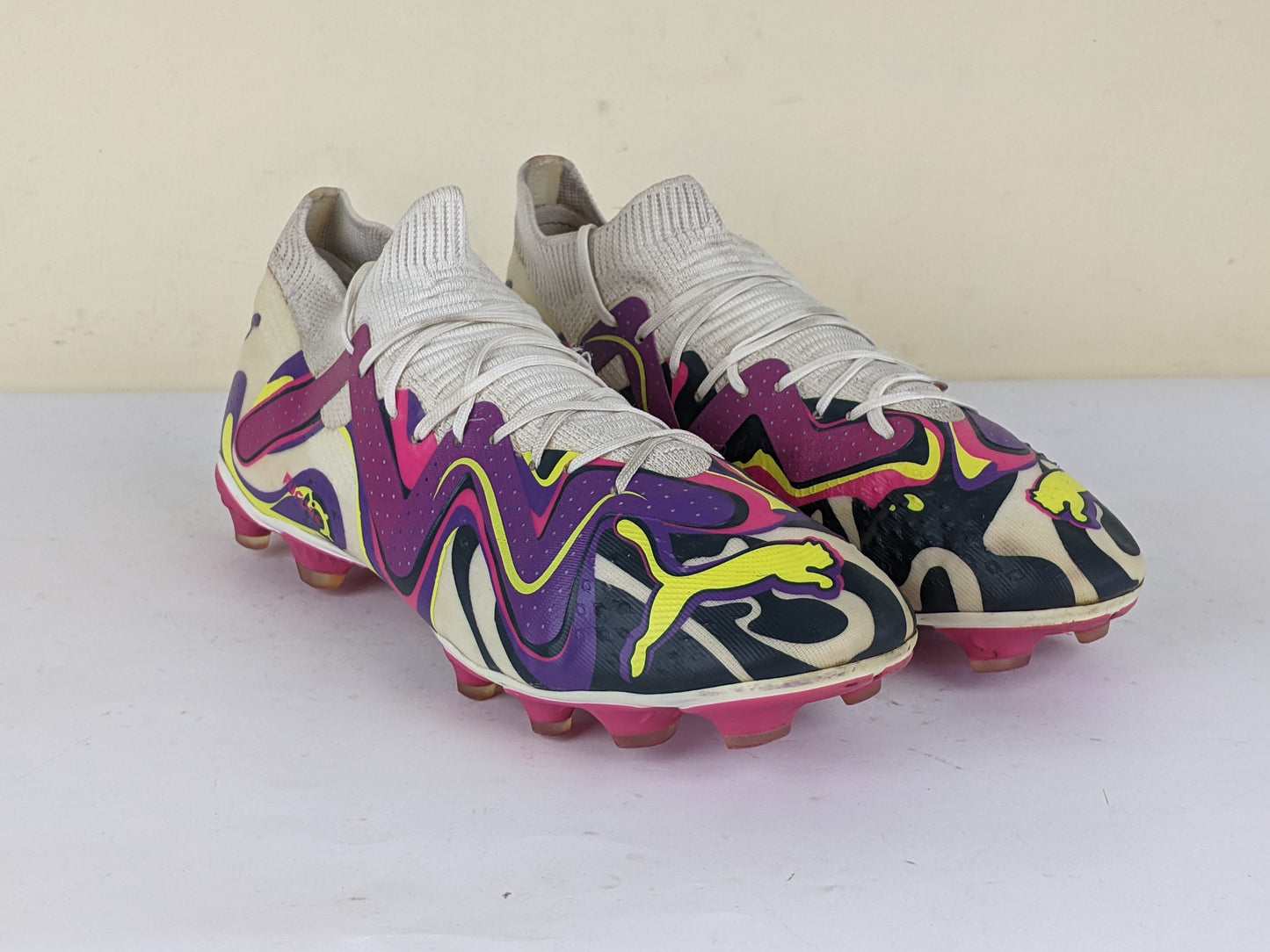 PUMA Future Match FG/AG Creativity - PUMA White/Team Violet/Fluro Yellow LIMITED EDITION