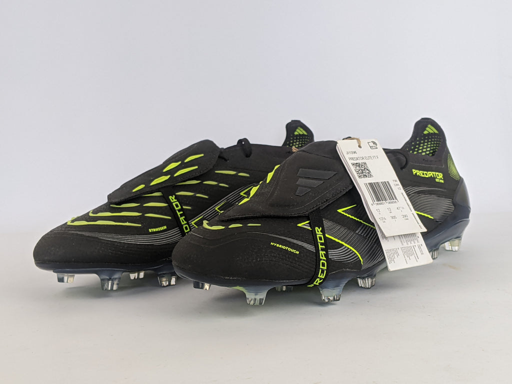 adidas Predator Elite Fold-over Tongue FG Electric Stealth - Core Black/Carbon/Lucid Lemon (Brand New)