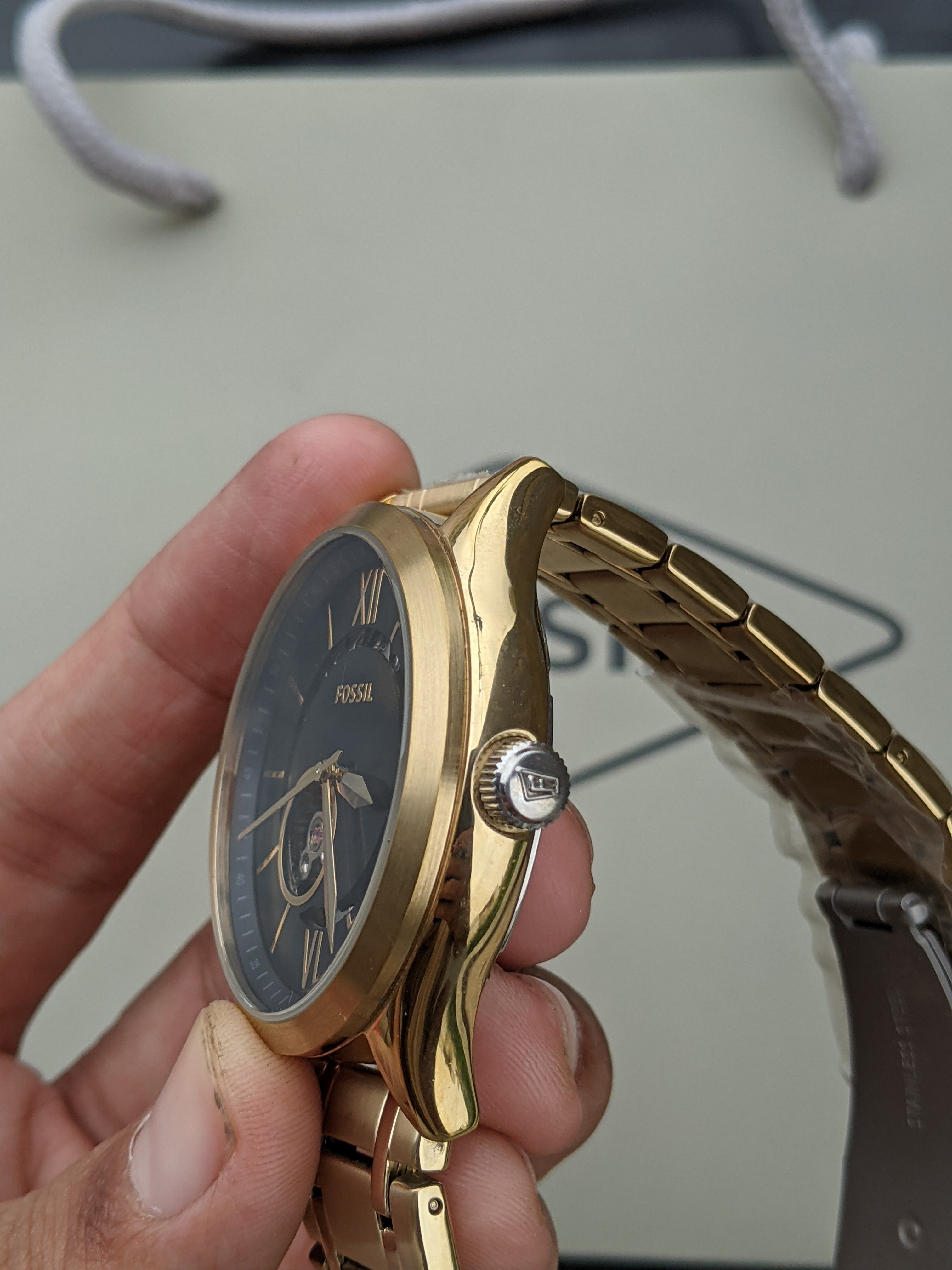 Fossil Men's Fenmore Automatic Gold-Tone Stainless Steel Watch - BQ2649