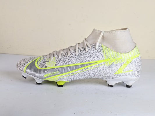 Nike Mercurial Superfly 8 Academy MG Silver Safari - White/Black/Metallic Silver/Volt