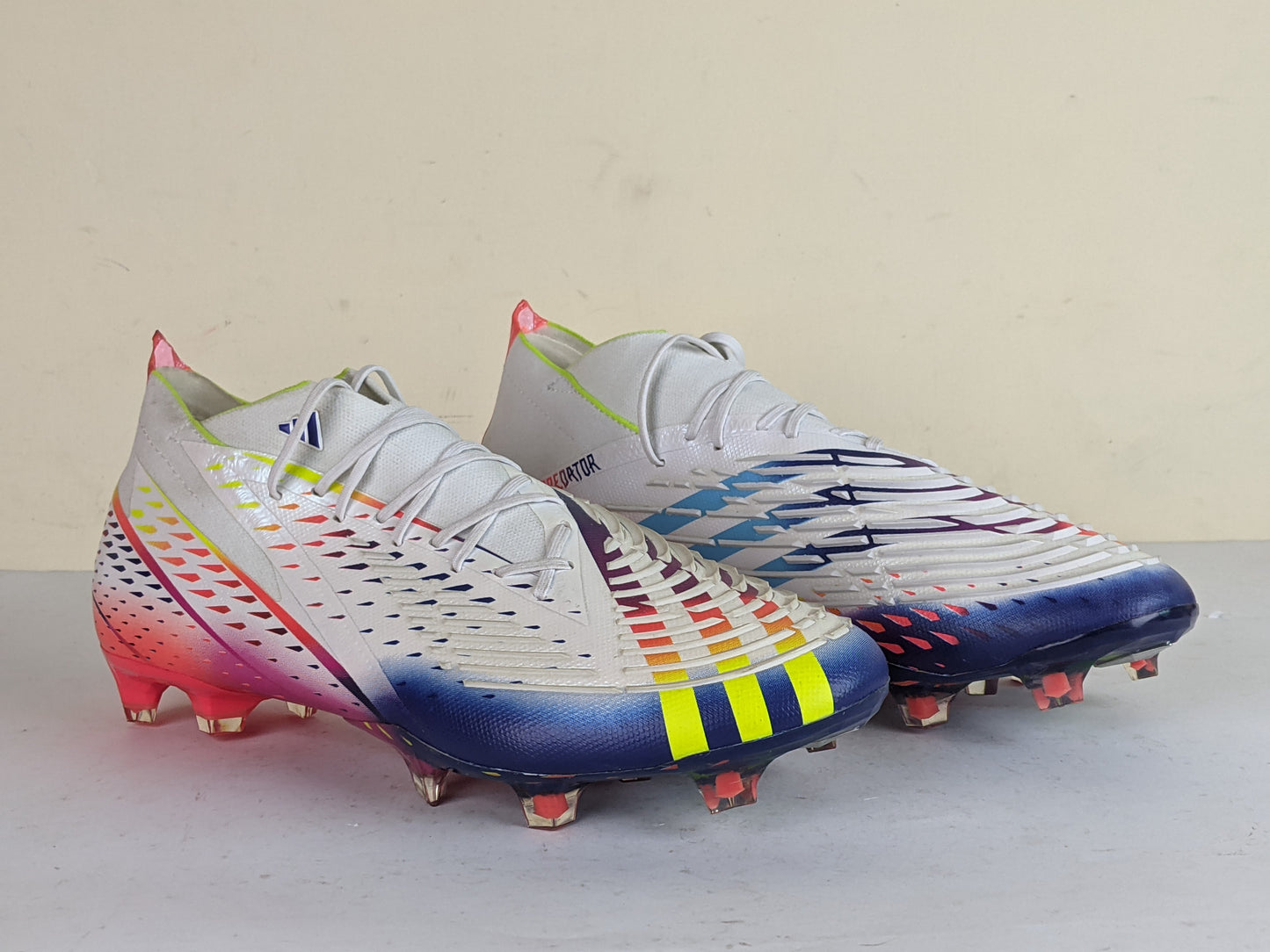 adidas Predator Edge .1 FG Al Rihla - Footwear White/Solar Yellow/Power Blue (Brand New)