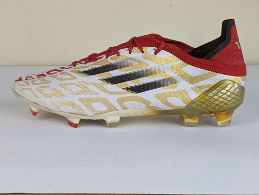 adidas X Speedflow .1 FG Prepare For Battle Mo Salah - Footwear White/Gold Metallic/Scarlet LIMITED EDITION