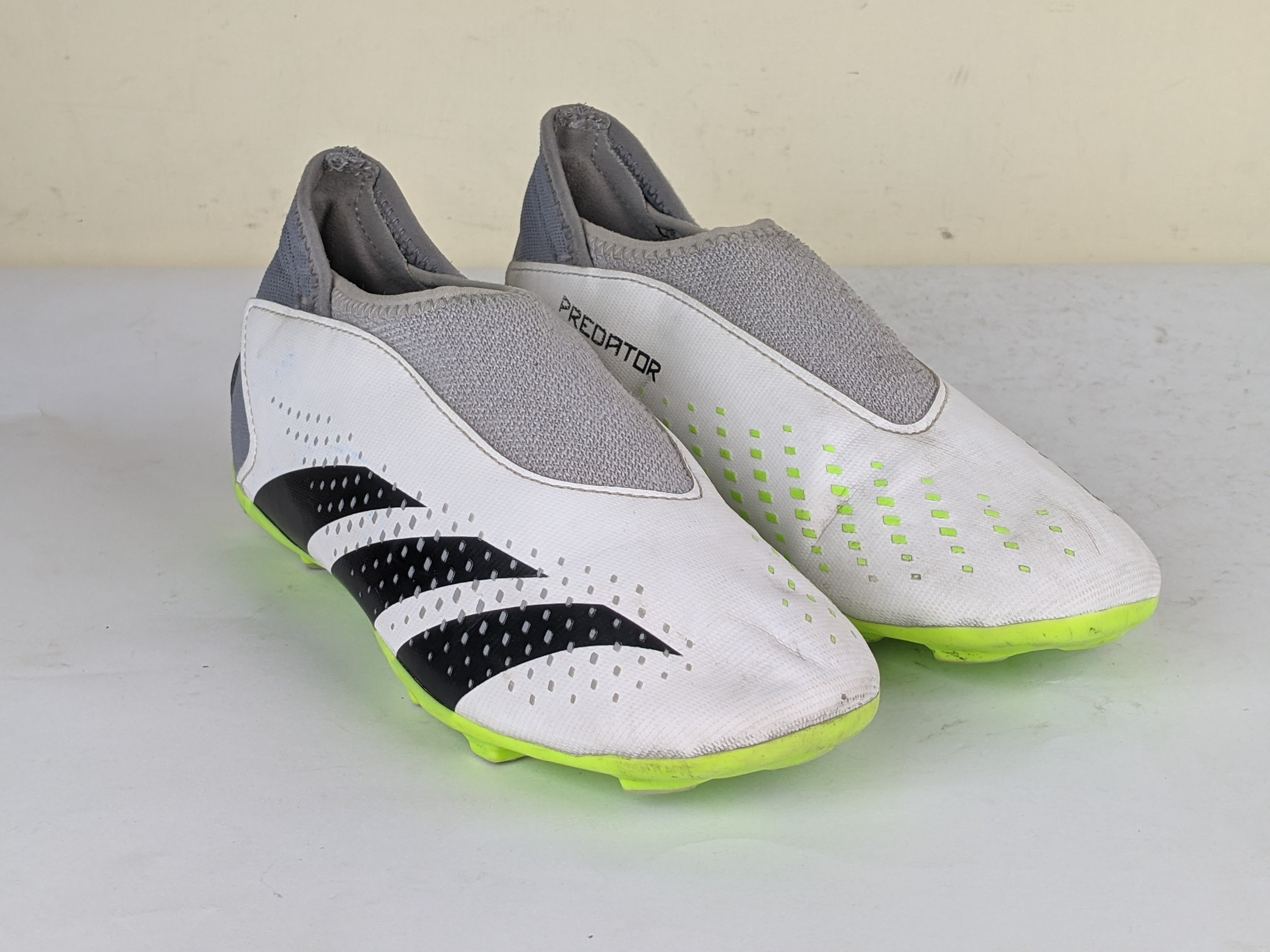 adidas Predator Accuracy .3 Laceless FG Crazyrush - Footwear White/Core Black/Lucid Lemon Kids