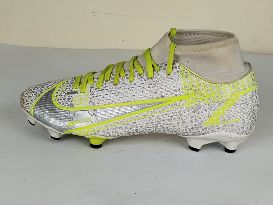 Nike Mercurial Superfly 8 Academy MG Silver Safari - White/Black/Metallic Silver/Volt