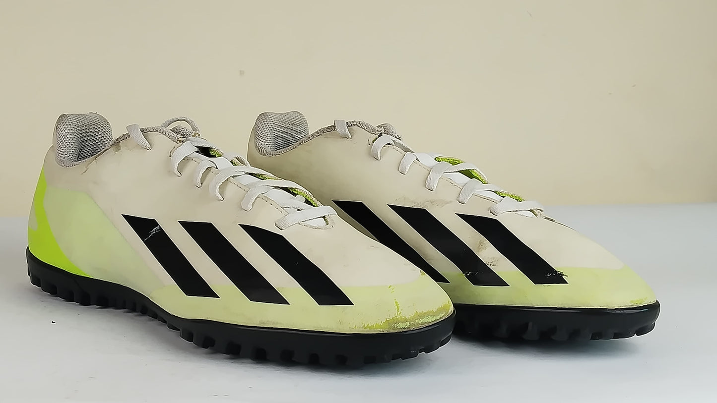 adidas X Crazyfast .4 TF Crazyrush - Footwear White/Core Black/Lucid Lemon