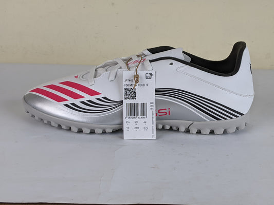 adidas F50 Messi Club TF Prestig10 - Footwear White/Lucid Red/Silver Metallic (Brand New)