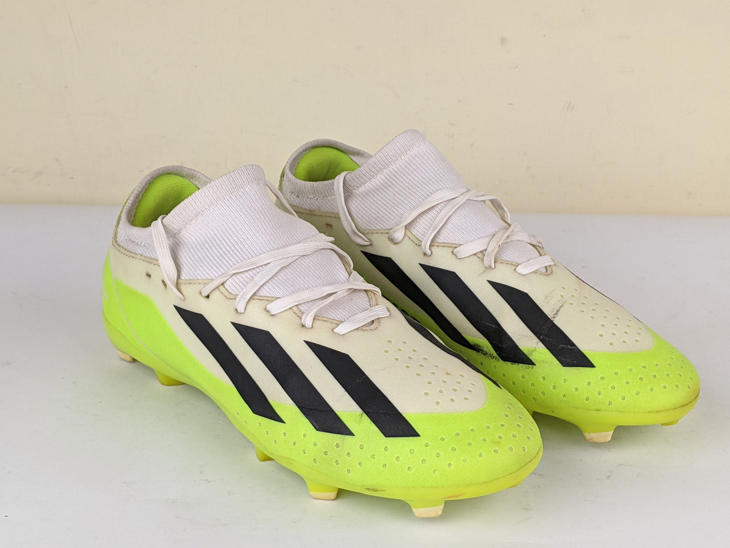 adidas X Crazyfast .3 FG Crazyrush - Footwear White/Core Black/Lucid Lemon Kids