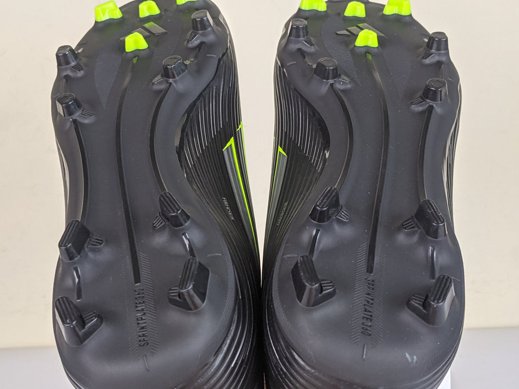 adidas F50 League FG/AG Electric Stealth - Core Black/Iron Metal/Lucid Lemon (Brand New)