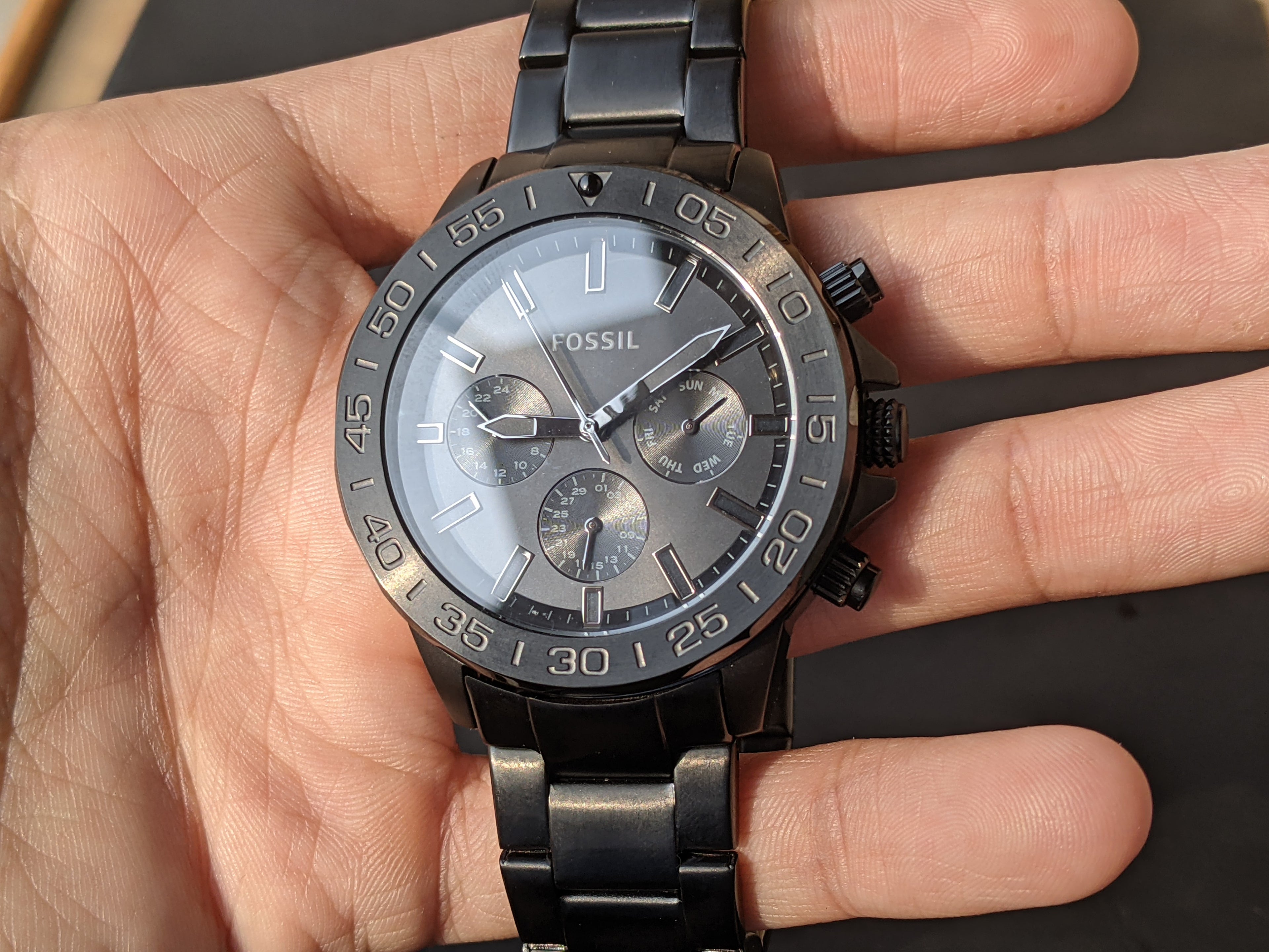 Fossil Bannon Multifunction Black Stainless Steel Men's Watch BQ2587