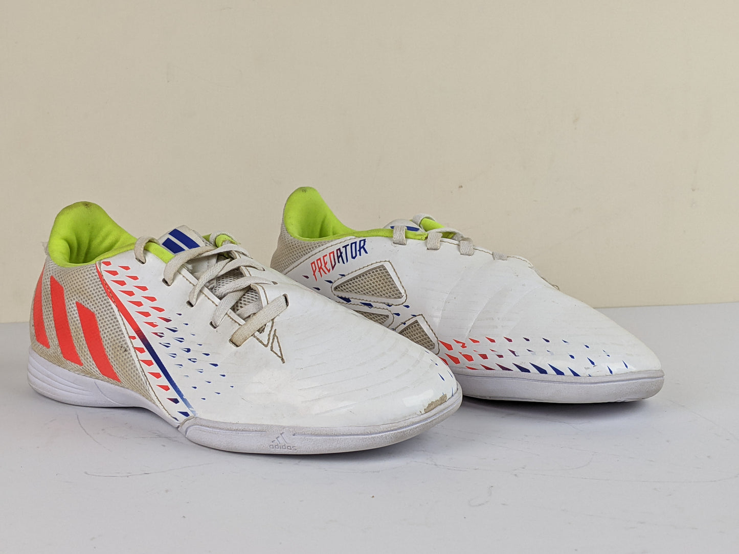 adidas Predator Edge .4 IN Al Rihla - Footwear White/Solar Yellow/Power Blue Kids
