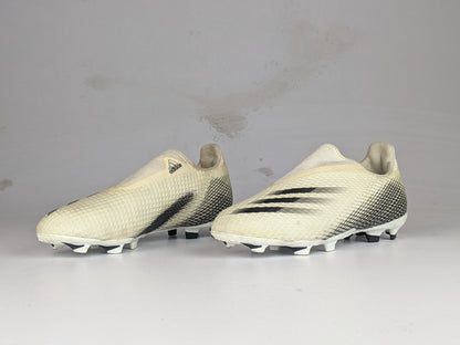adidas X Ghosted .3 Laceless FG/AG Inflight - Footwear White/Core Black/Silver Metallic Kids