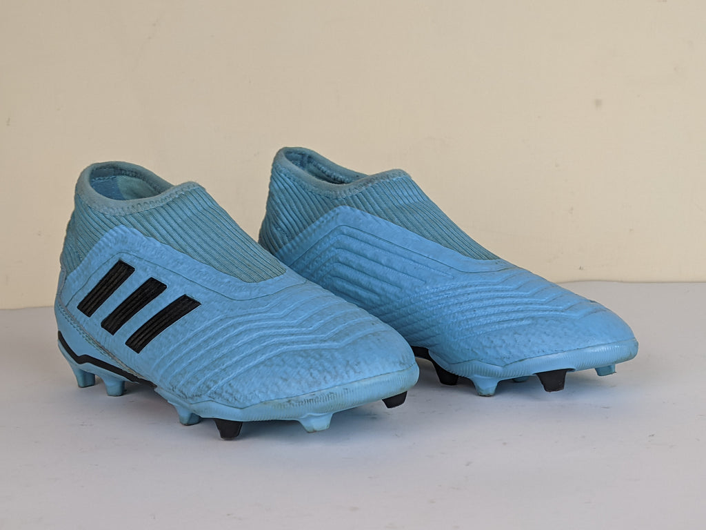 adidas Predator 19.3 FG/AG Laceless Hard Wired - Bright Cyan/Core Black Kids