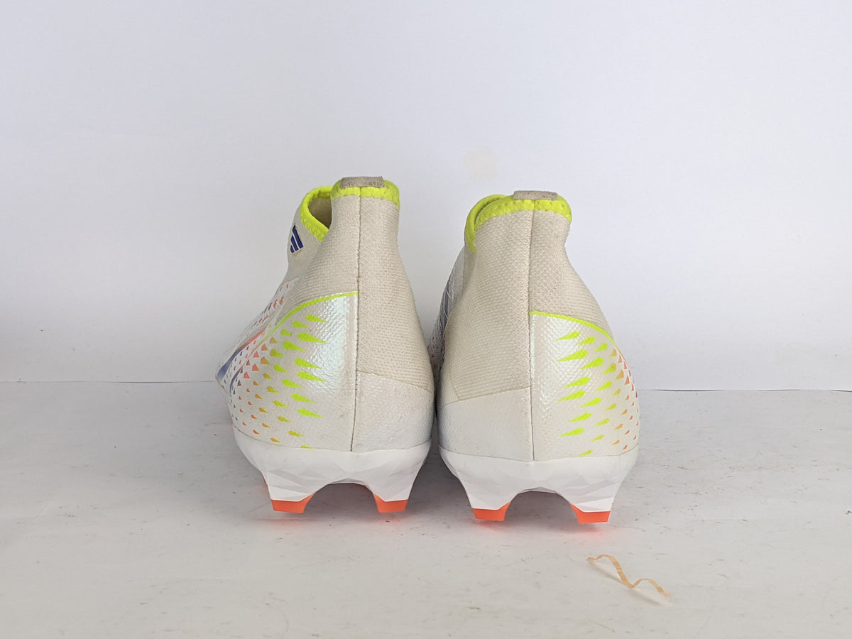 adidas Predator Edge .3 Laceless FG Al Rihla - Footwear White/Solar Yellow/Power Blue