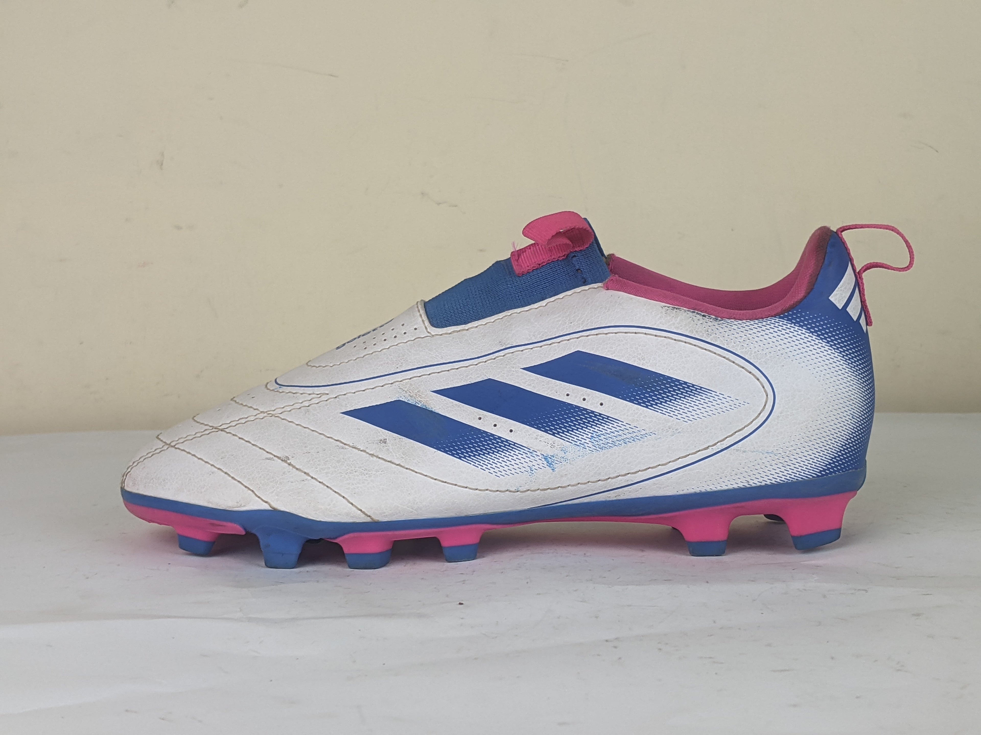 adidas Goletto IX Laceless FG 'Cloud White / Bright Royal / Team Shock Pink 2