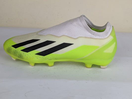 adidas X Crazyfast .3 Laceless FG Crazyrush - Footwear White/Core Black/Lucid Lemon