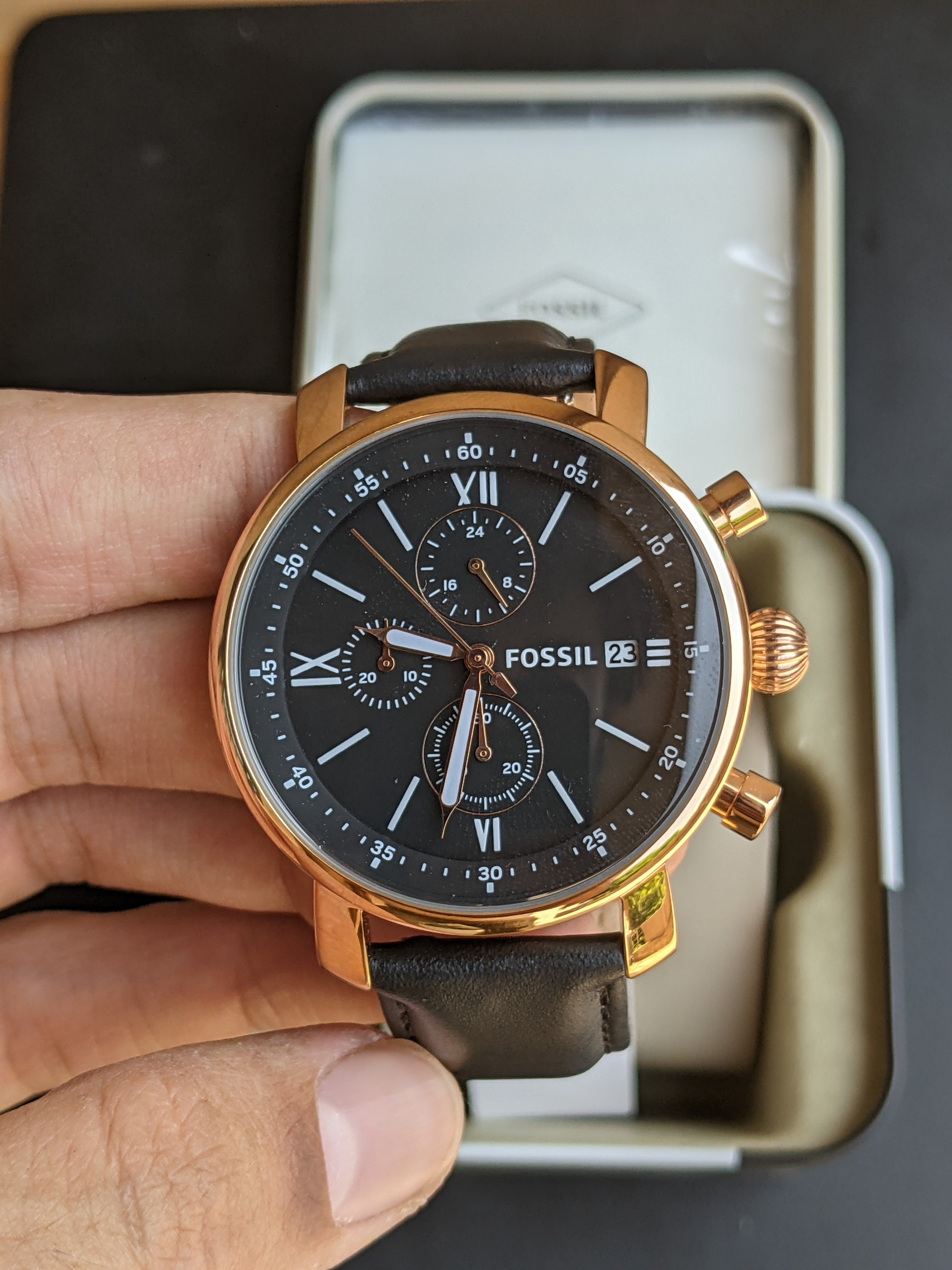Fossil Chronograph Quartz Black Dial Men's Watch - BQ1008