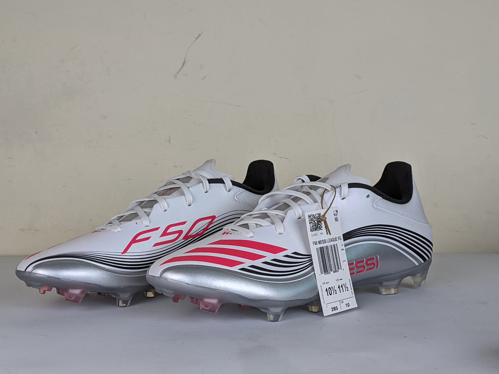 adidas F50 Messi League FG/AG Prestig10 - Footwear White/Lucid Red/Silver Metallic (Brand New)
