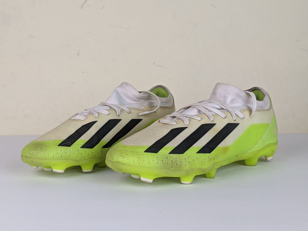 adidas X Crazyfast .3 FG Crazyrush - Footwear White/Core Black/Lucid Lemon Kids