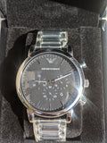 Emporio Armani Luigi Black Dial Silver Steel Strap Watch For Men - AR1894