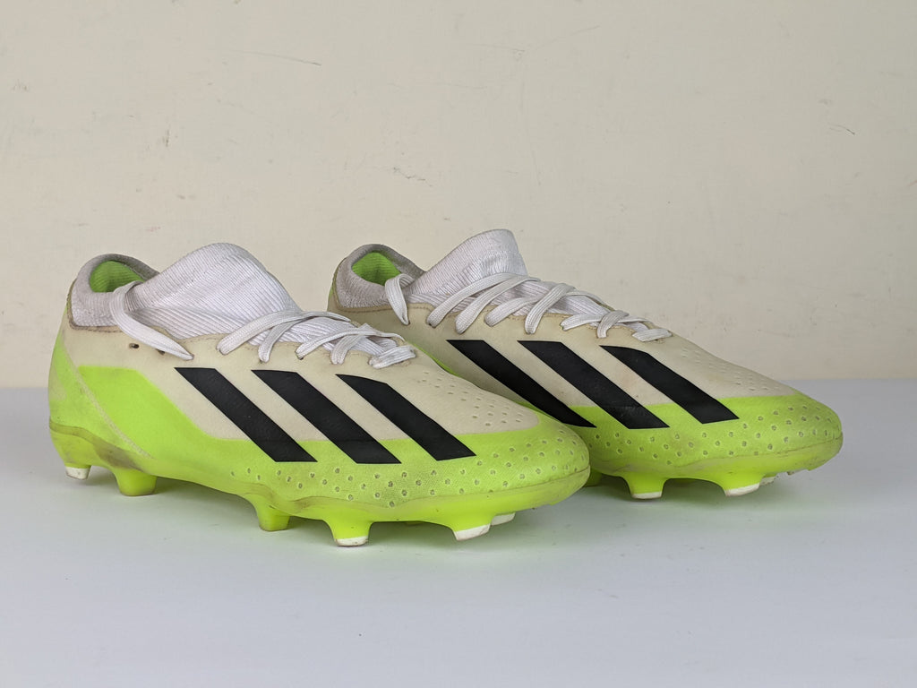 adidas X Crazyfast .3 FG Crazyrush - Footwear White/Core Black/Lucid Lemon Kids