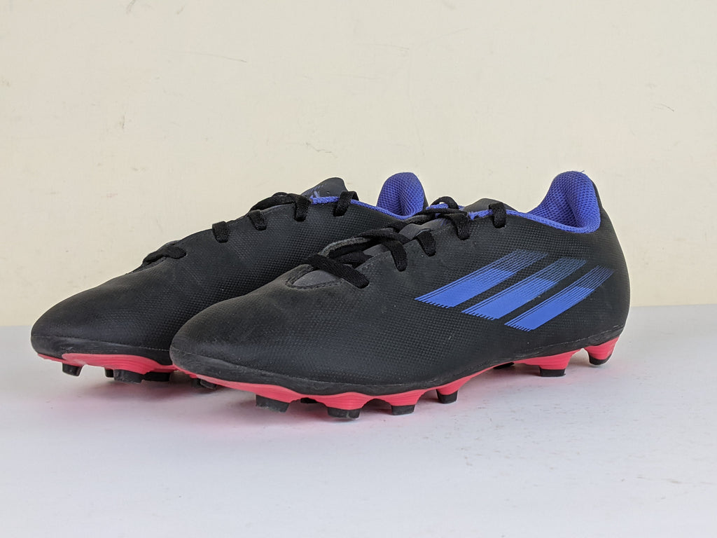 adidas X Speedflow .4 FG Edge of Darkness - Core Black/Sonic Ink/Solar Yellow Kids