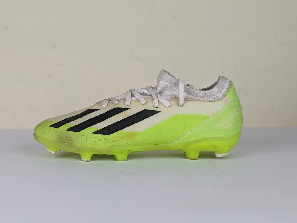 adidas X Crazyfast .3 FG Crazyrush - Footwear White/Core Black/Lucid Lemon Kids